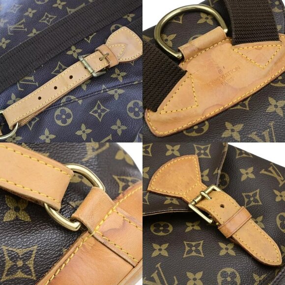 LOUIS VUITTON Montsouris GM Backpack Bag Monogram Leather Brown - Picture 9 of 16